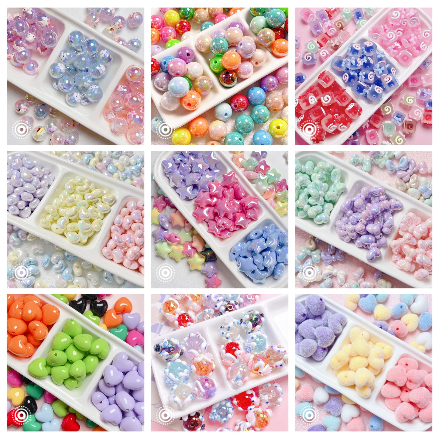 3-Acrylic Beads Lucky bags -Open in Live-Big Hole for Chain DIY