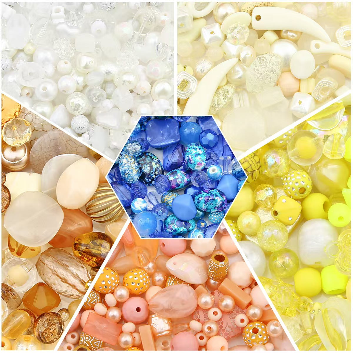 3-Acrylic Beads Lucky bags -Open in Live-Big Hole for Chain DIY